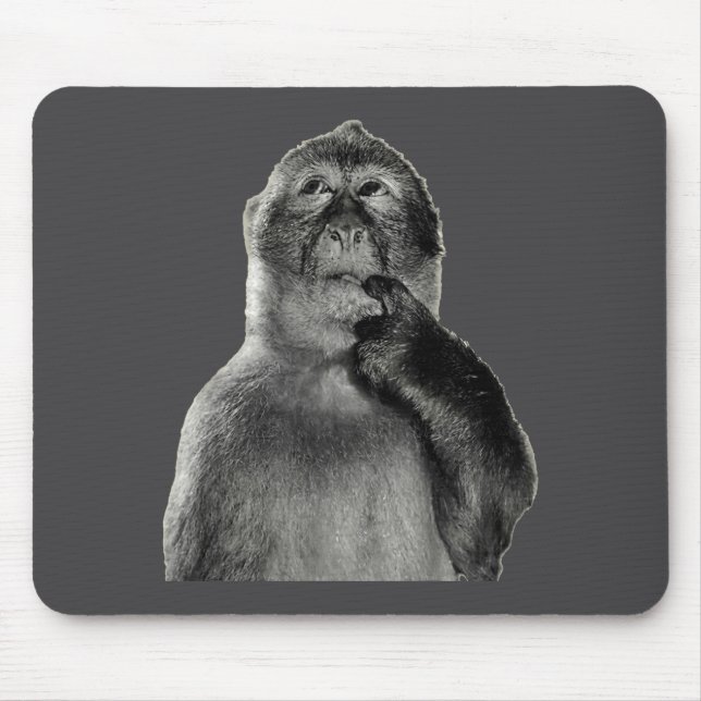 Tapis De Souris Funny Monkey Meme With Retro Odore Humor Art Style (Devant)