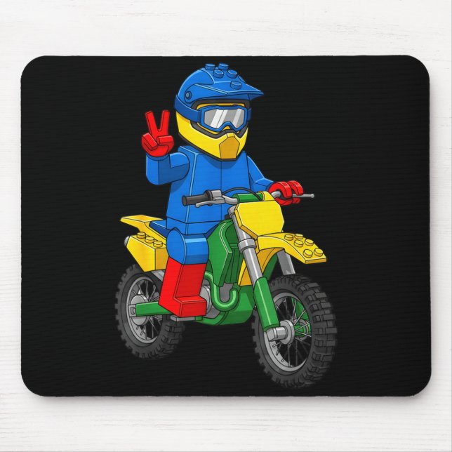 Tapis De Souris Funny Motorbike Builder Boys Block Building Toys D (Devant)