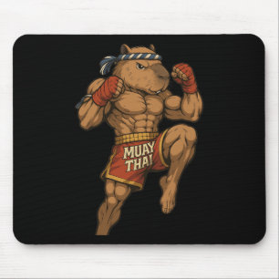 Tapis De Souris Funny Muay Thai Capybara Thai Boxe Arts martiaux