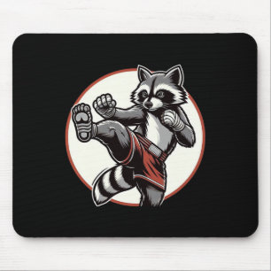 Tapis De Souris Funny Muay Thai Raccoon Thai Boxe Arts martiaux