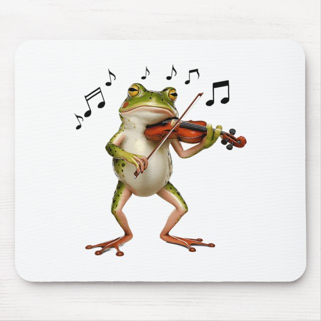 Tapis De Souris Funny Musician Violinist Cute Frog Playing Violin  (Devant)