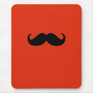 Tapis De Souris Funny Mustache noire sur Arrière - plan rouge oran