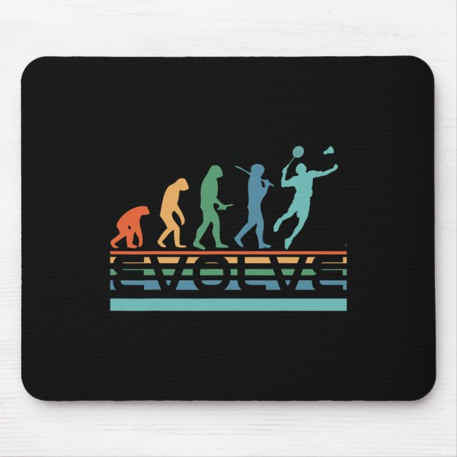 Tapis De Souris Funny Nerdy Evolve Dminton Player Evolution Sports (Devant)