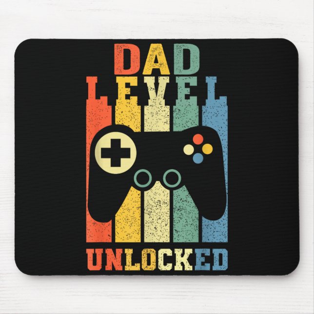 Tapis De Souris Funny New Dad Shirt Dad Level Unlocked Day Tee Shi (Devant)