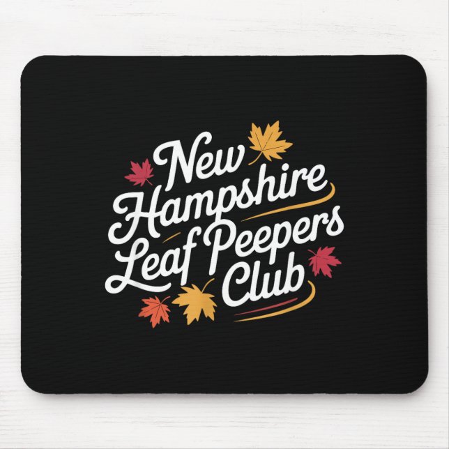 Tapis De Souris Funny New Hampshire Leaf Er's Club Autumn Fall Lea (Devant)