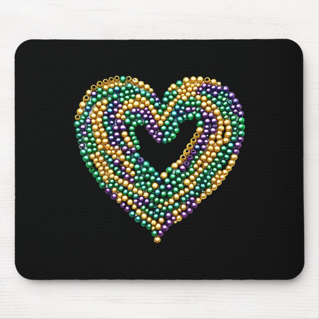Tapis De Souris Funny New Orleans Beads Heart We Stand Nola Strong (Devant)