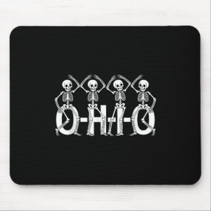 Tapis De Souris Funny O-h-i-o State Skeleton Ohio Halloween Vintag