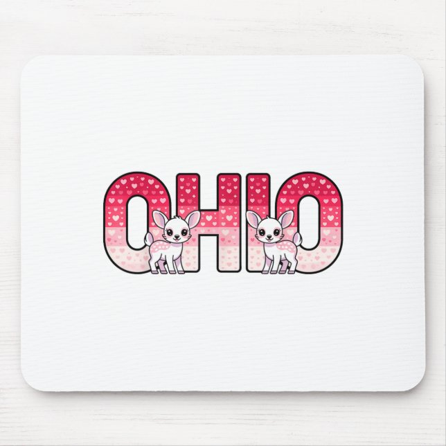 Tapis De Souris Funny Ohio Deer Midwestern Party O-h-i-o In Valent (Devant)
