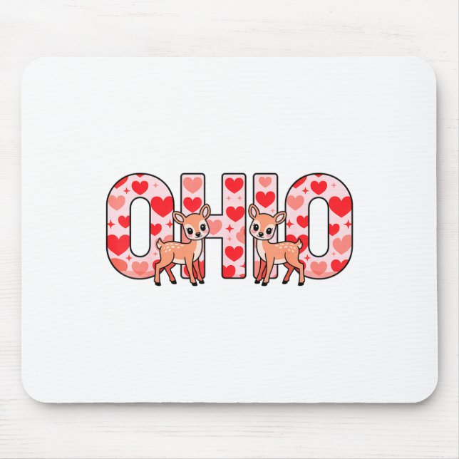 Tapis De Souris Funny Ohio Deer Midwestern Party O-h-i-o In Valent (Devant)