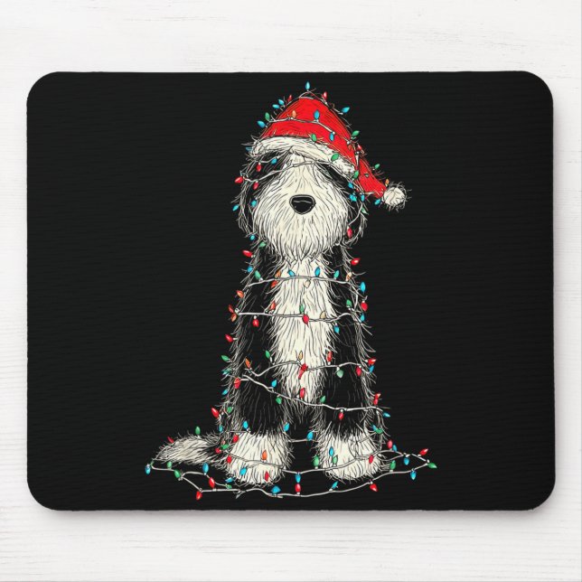 Tapis De Souris Funny Old English Sheepdog Christmas Graphics Dog  (Devant)