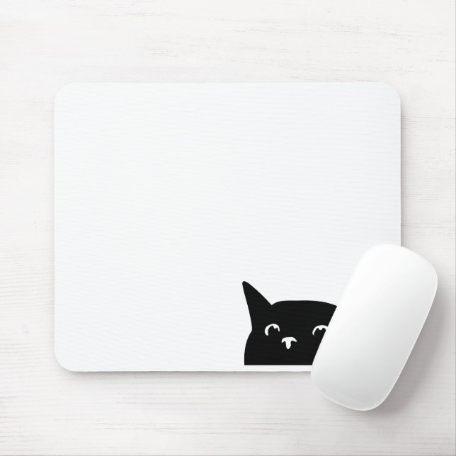 Tapis De Souris Funny Peeking Cat  (Avec souris)