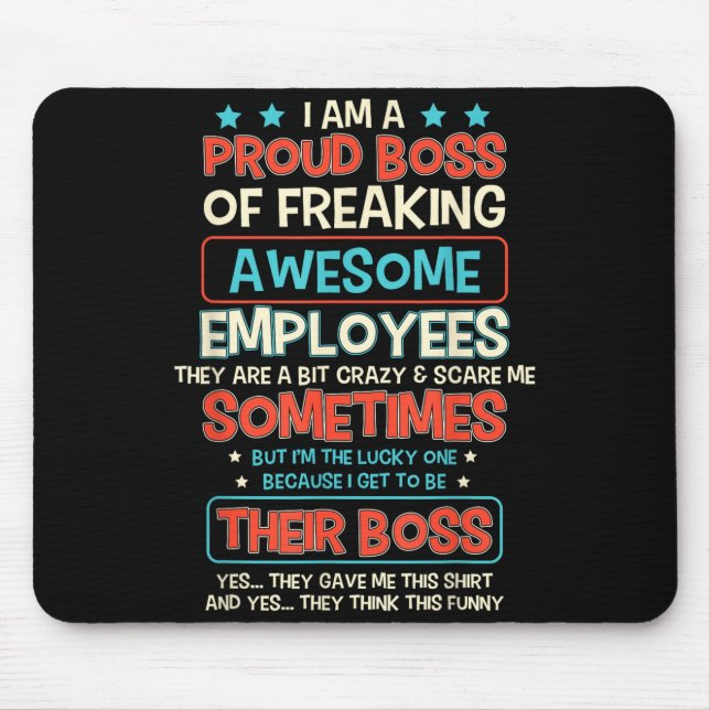 Tapis De Souris Funny Proud Boss Employee Appreciation Office Men  (Devant)