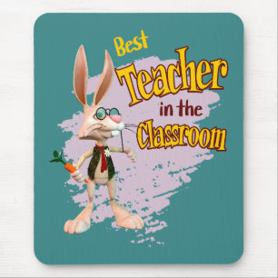 Tapis De Souris Funny Rabbit meilleur enseignant dans la classe