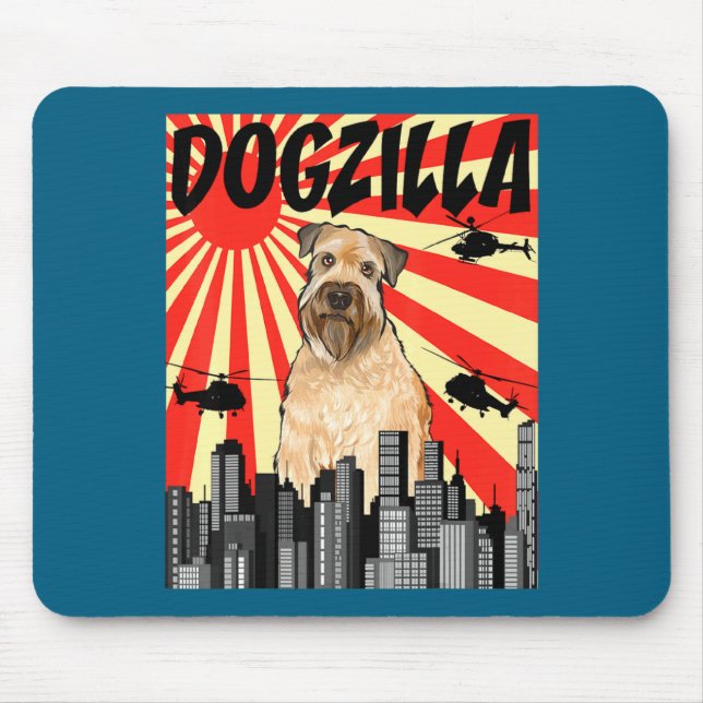 Tapis De Souris Funny Retro Japanese Dogzilla Soft Coated Wheaten  (Devant)