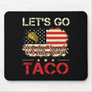 Tapis De Souris Funny Retro Let’s Go Taco Mexicaine Humour aliment