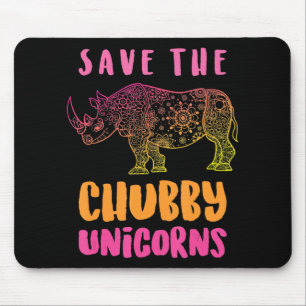 Tapis De Souris Funny Rhino Sauver Chubby Unicorns Droits des anim