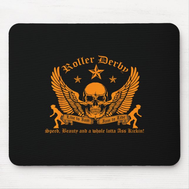 Tapis De Souris Funny Roller Derby Lover Quotes Gift, Live To Jam  (Devant)