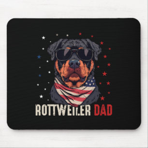 Tapis De Souris Funny Rottweiler Papa Usa Étoiles 4 juillet Pères