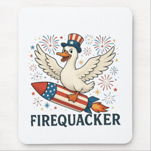Tapis De Souris Funny Rubber Duck USA Patriotic Firequacker 4e