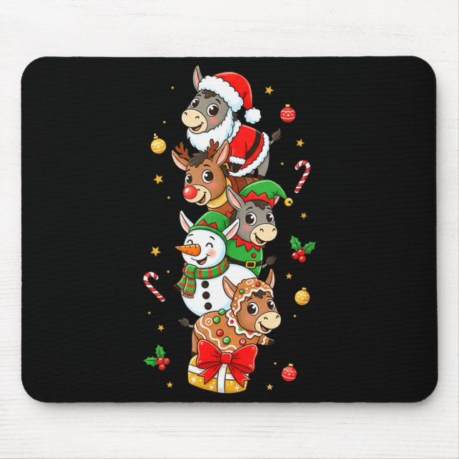 Tapis De Souris Funny Santa Elf Snowman Christmas Womens Mens Kids (Devant)