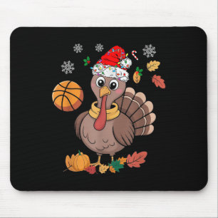 Tapis De Souris Funny Santa Hat Turquie Basketball Joyeux Thanksma