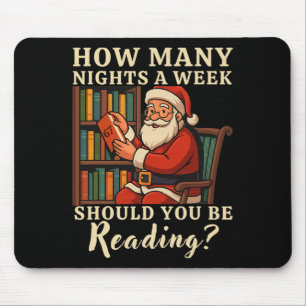 Tapis De Souris Funny Santa lisant 67 Meme Tee Noël Enseignant