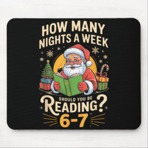 Tapis De Souris Funny Santa lisant 67 Meme Tee Noël Enseignant