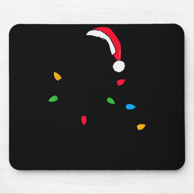 Tapis De Souris Funny Santa Miniature Schnauzer Christmas Lights D (Devant)