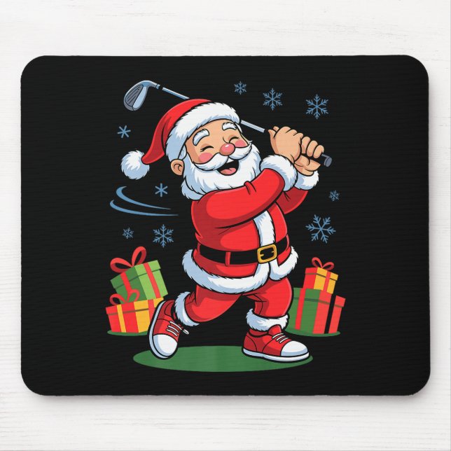 Tapis De Souris Funny Santa Playing Golf Holiday Christmas Xmas Pa (Devant)