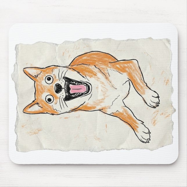 Tapis De Souris Funny Screaming Shiba Inu - Internal Chaos Crayon  (Devant)