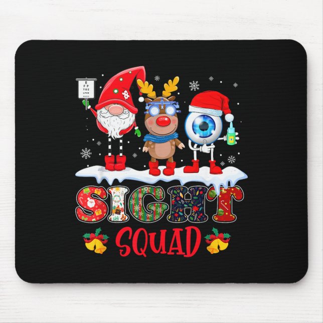 Tapis De Souris Funny Sight Squad Gnome Reindeer Santa Christmas O (Devant)