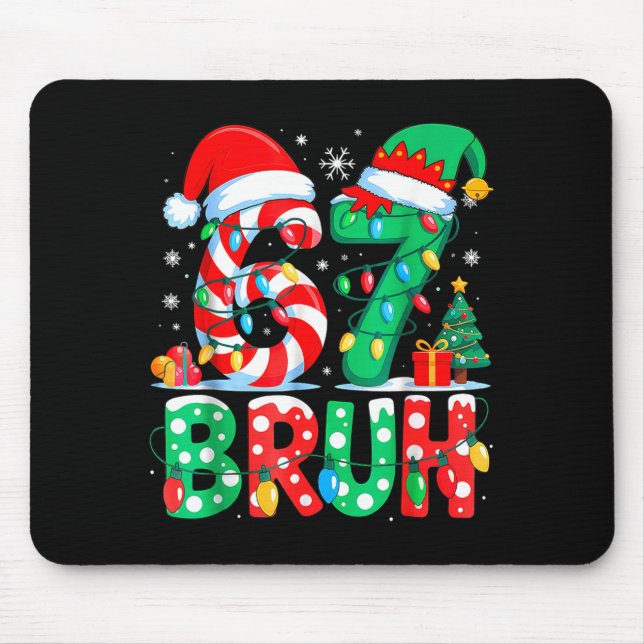 Tapis De Souris Funny Six Seven 6 7 Meme Christmas Family Xmas San (Devant)