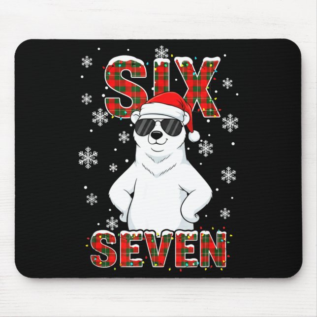 Tapis De Souris Funny Six Seven Lar Bear Christmas 67 Santa Hat Wi (Devant)