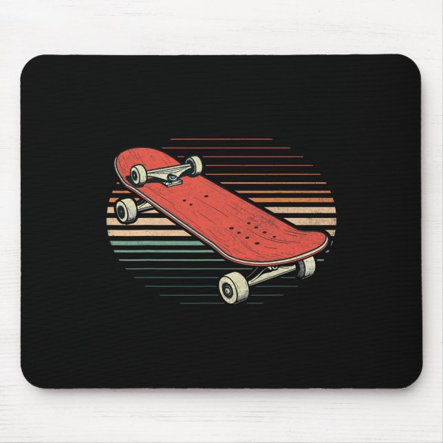 Tapis De Souris Funny Skateboarding Longboard Performing Tricks Sk (Devant)