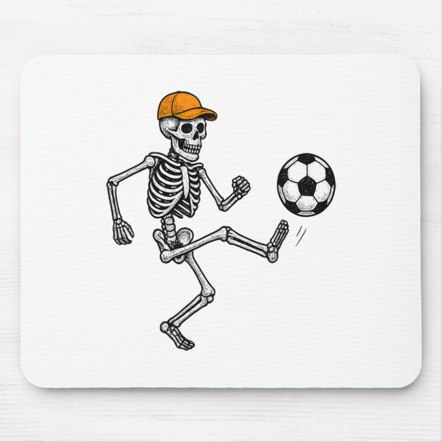 Tapis De Souris Funny Skeleton Soccer Ll Halloween Costume  (Devant)