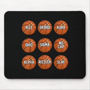 Tapis De Souris Funny Skibidi Basketball Garçons Ados Enfants Rizz
