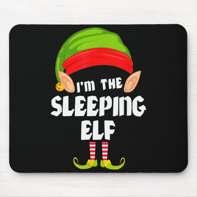 Tapis De Souris Funny Sleeng Elf Matching Family Group Pj Christma (Devant)