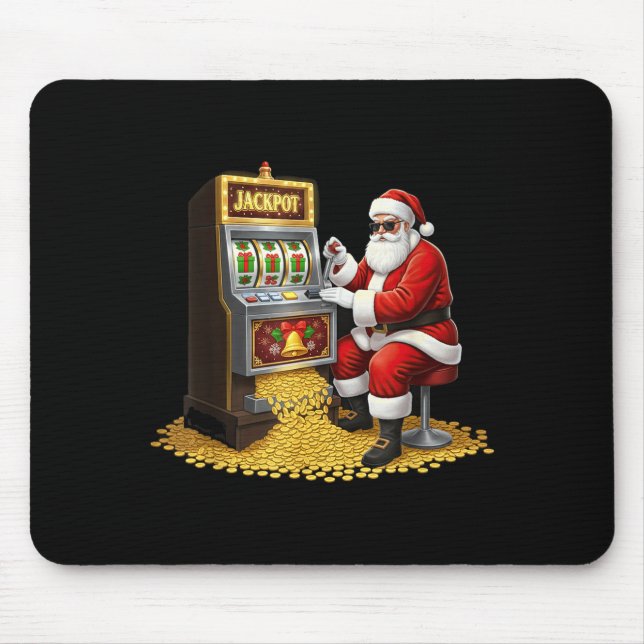 Tapis De Souris Funny Slot Machine Santa Christmas Graphic Casino  (Devant)