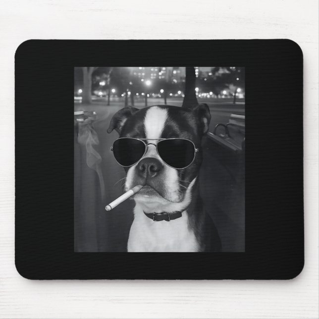 Tapis De Souris Funny Smoking Dog Meme Cigarette Gen Z Meme Dog Lo (Devant)