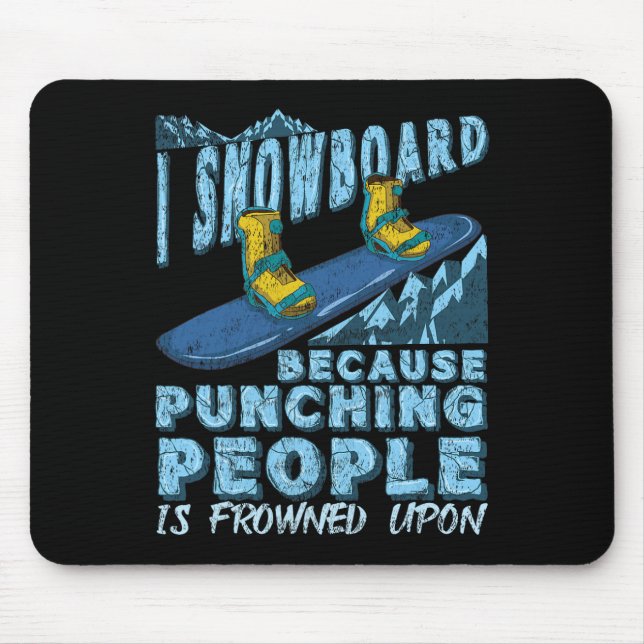Tapis De Souris Funny Snowboard Snowboard Snowboard Cadeau (Devant)