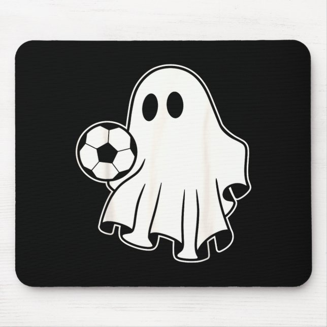 Tapis De Souris Funny Soccer Ghost Playing Soccer Lovers Halloween (Devant)