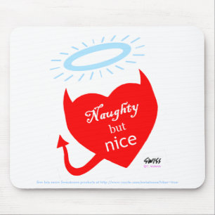 Tapis De Souris Funny Split Personnalité Naughty Nice Cartoon Coeu