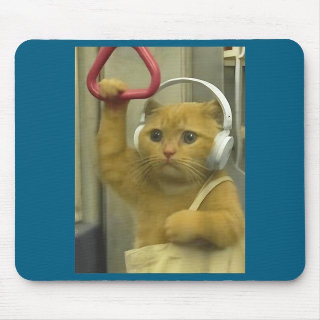 Tapis De Souris Funny Subway Cat Meme Stud Brainrot Cats Humor Kit (Devant)