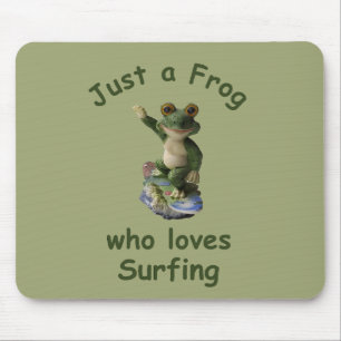 Tapis De Souris Funny surf Kawai grenouille