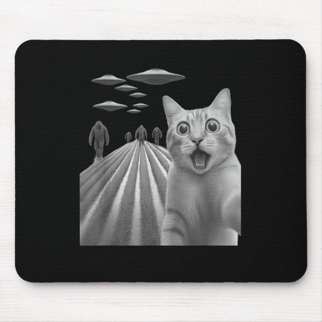 Tapis De Souris Funny Surpris Selfie Chat Peur Avec Le Pied De Feu (Devant)