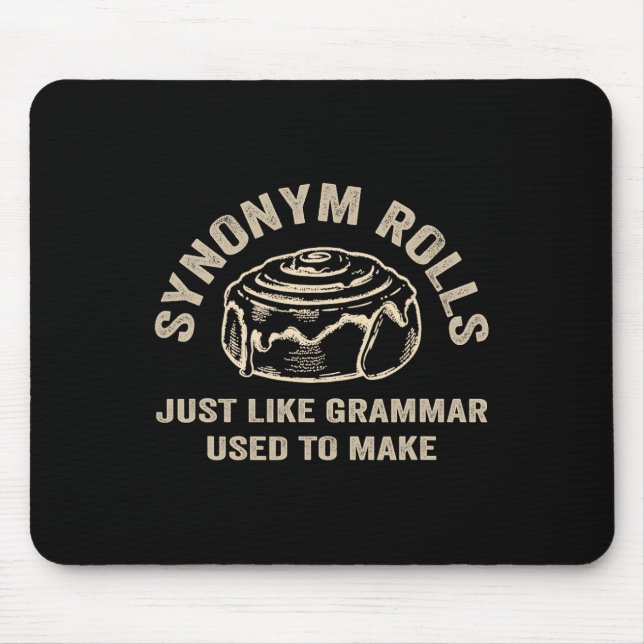 Tapis De Souris Funny Synonym Rolls Joke Cinnamon Rolls Grammar Pu (Devant)