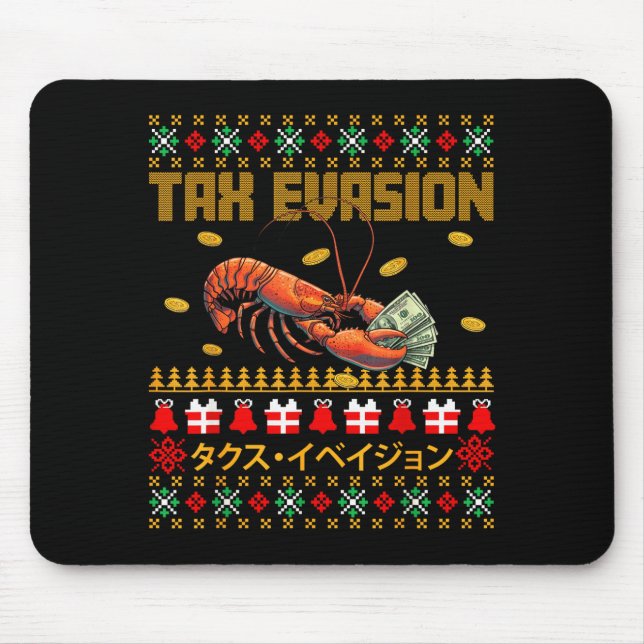 Tapis De Souris Funny Tax Evasion Lobster Money Ugly Christmas Swe (Devant)