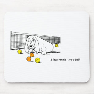 Tapis De Souris Funny Tennis Playing Basset Hound Mouse Pad