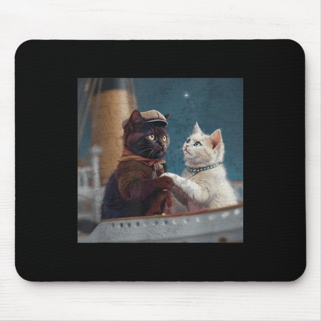 Tapis De Souris Funny Titanic Movie Cat Meme Rms Cruise Ship Men W (Devant)