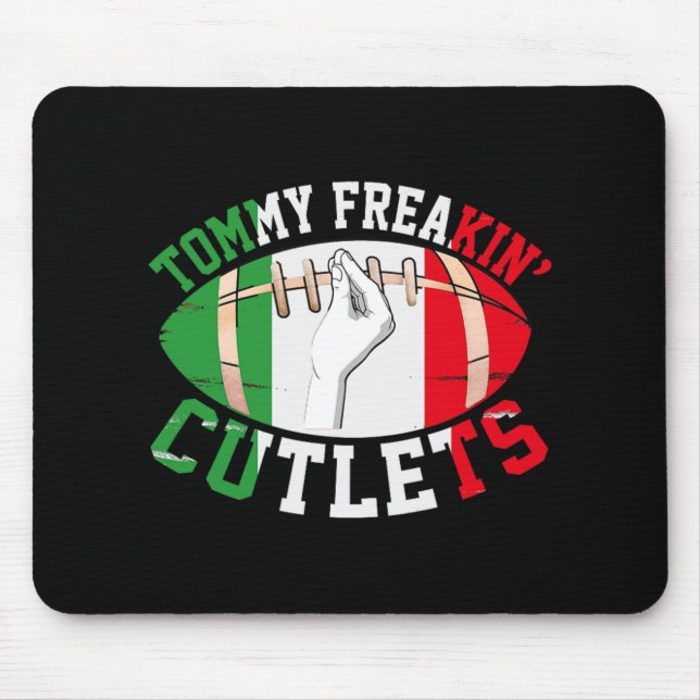 Tapis De Souris Funny Tommy Freakin' Cutlets New Jersey Italy Flag (Devant)
